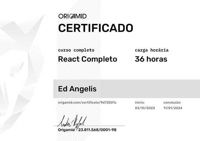 react completo Certification