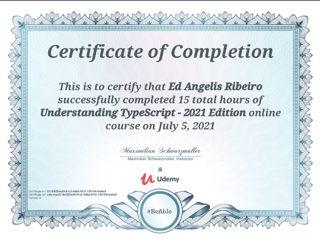 typescript Certification